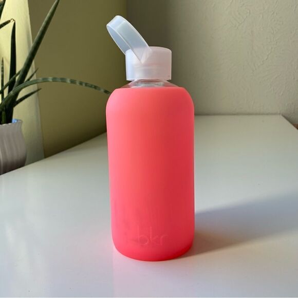 BKR Silicone sleeve water bottle pink 16oz 500ml - Picture 1 of 4
